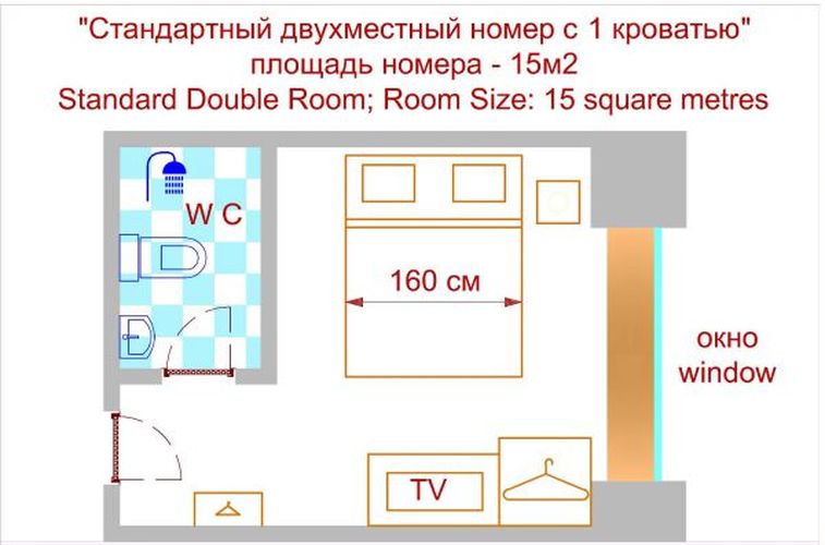 Площадь комнаты в гостинице